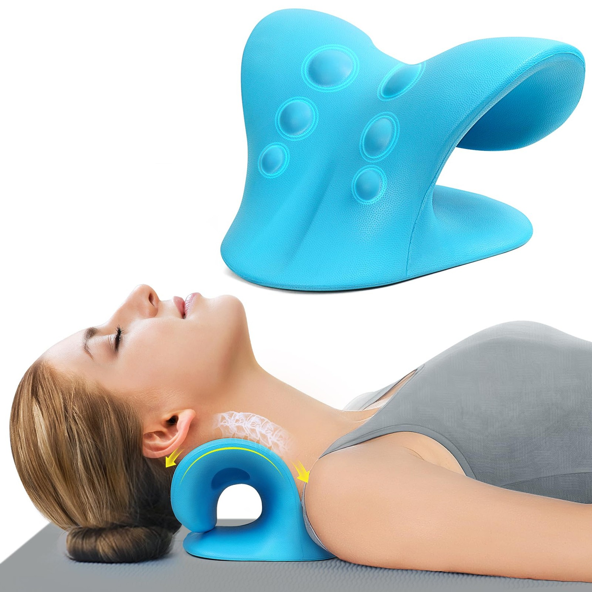 Estirador cervical de tracción para alivio del cuello y hombros