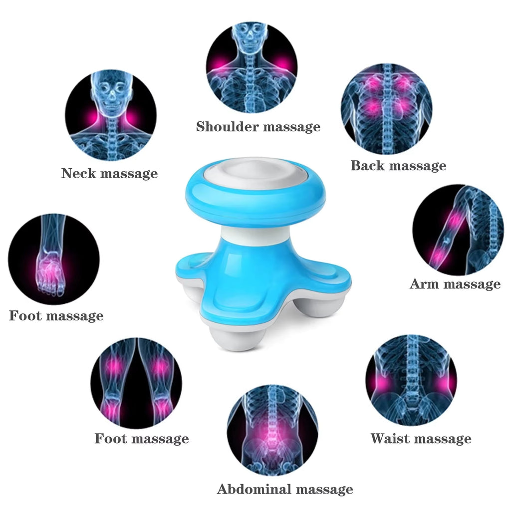 Mini Masajeador de Mano USB – Cuello, Hombros y Espalda | Portátil y Recargable